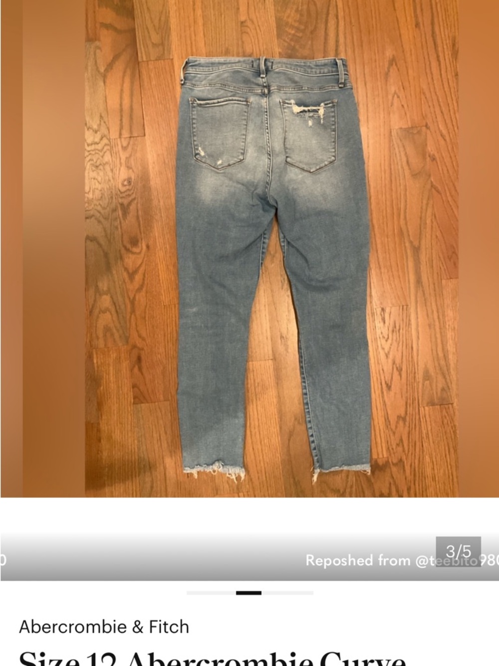 Abercrombie & Fitch Light Blue Distressed Skinny Jeans